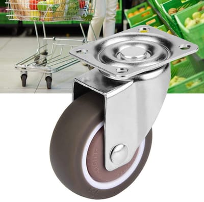 Rubberen Zwenkwielen - Meubelwielen Dempend - Verplaatsen Meubels - Zwaar Uitgevoerd - 50mm Diameter - Grijs