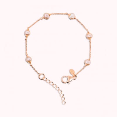 Bronzallure D/C Rolo Chain W/ 5-5,5 Mm Cultured Pearl Bracelet WSBZ02553.RPRL Brons 18