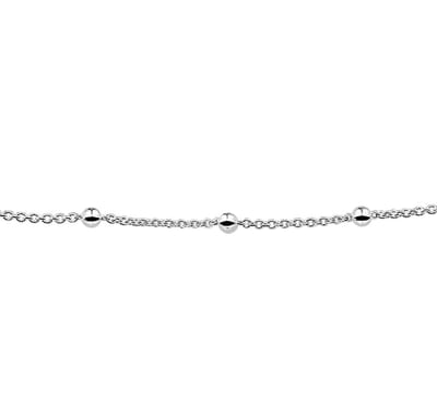 Zilveren Enkelbandje anker en bolletjes 3 1013382 26 cm
