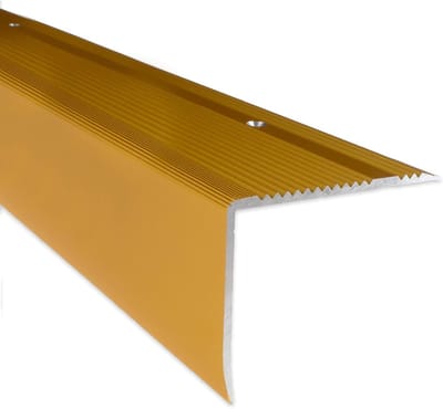 Trapneus Profiel - Trapprofiel Hoekprofiel - Trap Randen Beschermen - Geboord Aluminium - 1000 mm - Goud
