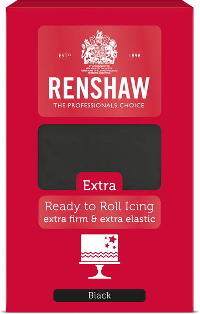 Renshaw Rolfondant Extra - Zwart - 1kg
