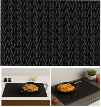 LIVIA HOME- Tappetino Kookplaat Bescherming - Hittebestendig 240°C - Antislip - Herbruikbaar - Siliconen - 52 x 78 cm - Kookplaatbescherming