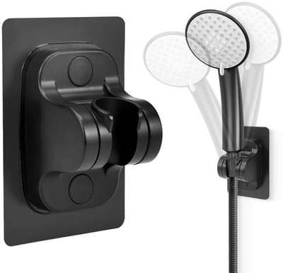 Dailygoods- Handdouchehouder zonder boren - Verstelbare Douchekophouder - Douche Houder - Zwart - ABS - Eenvoudige Installatie - Douchehouder