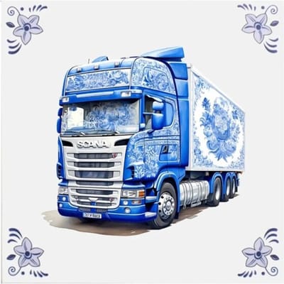 Delfts blauw tegeltje Scania design - delfts blauw wandbord - delftsblauw - hollandse cadeautjes - wanddecoratie - decoratieve accessoires