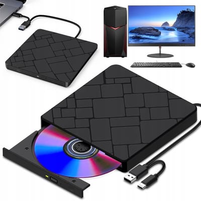 Externe DVD-speler - USB DVD-brander - Dubbele interface (USB/Type-C) & Dubbel Chip - Snel & Plug & Play - Voor Laptop & PC