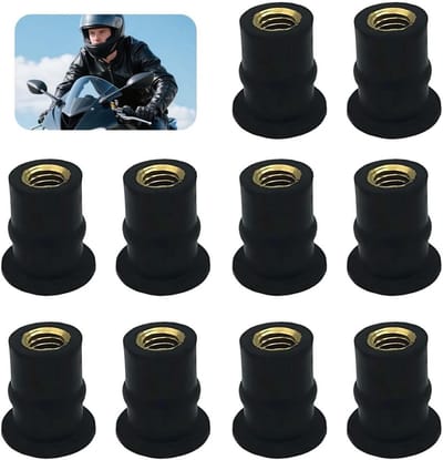 Set van 10 Rubber Moeren voor Motorfiets Windscherm, Geschikt voor M4/M5 Bevestiging, Duurzaam en Weerbestendig