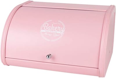 Broodtrommel Metaal - Keuken Opberger - Brood Vers Houden - Duurzaam Poedercoating - 30x25x17 cm - Zacht Roze