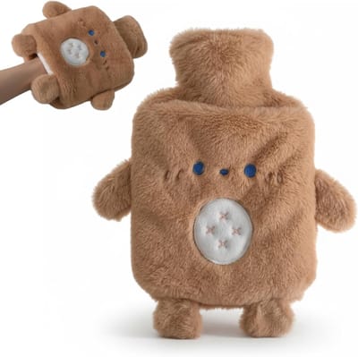Warmwaterkruik met zachte hoes van 1L, ideaal voor kinderen en volwassenen, perfect als cadeau voor familie en vrienden, schattige dierenontwerpen voor extra comfort