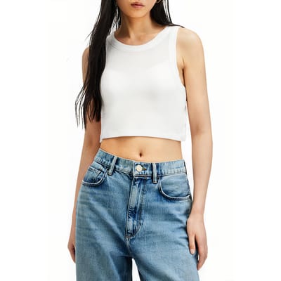 AllSaints Rina Cropped Tank Optic White Maat: 16 | Mouwloze Tops Outlet | Dames | Wit