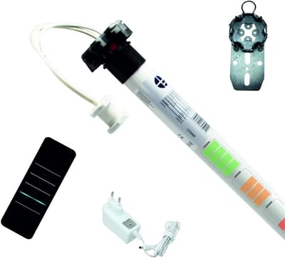 Accu motor set - Draadloze zender - Rolluiken automatiseren - Geen stroom nodig - 60 mm as - Rood