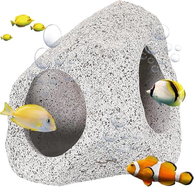 Decoratieve keramische ornamenten voor aquaria, veilig en niet-toxisch, kleine stenen voor Betta-vissen en waterdieren om te spelen en te rusten