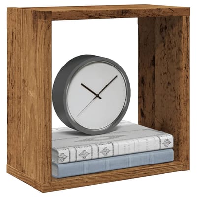 vidaXL - Wandschappen - kubus - 4 - st - 30x15x30cm - bewerkt - hout - oud - houtkleurig