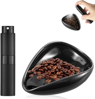 espresso-roerder, koffiebonen maatbeker en spuitfles RDT - Keramische koffiebar accessoires, keramische koffiebonen maatbeker