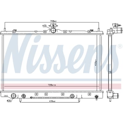 Radiator, motorkoeling NISSENS 628975
