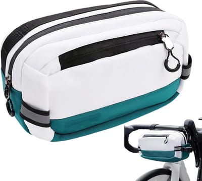Stuurtas Fiets - Fietstas Stuur - Opbergen Fietsspullen - Grote Capaciteit - 25 x 9.5 cm - Zwart