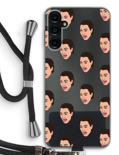 Case Company® - Hoesje met koord geschikt voor Samsung Galaxy A14 hoesje met Koord - Ugly Cry Call - Telefoonhoesje met Zwart Koord - Bescherming aan alle Kanten en Over de Schermrand