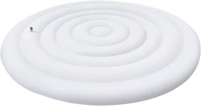 Zwembadverwarmingshoes - Jacuzzi-hoes - 138 cm - Opblaasbaar - Rond - Jacuzzi-kuip - Met vergrendelingsmechanisme - Regen-, sneeuw- en warmte-isolerende buiten-spa-hoes - Eenvoudig te installeren en op te bergen - Wit