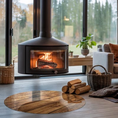 Coloray Vloerplaat Houtkachel - Plaat voor Onder Houtkachel - 100 cm x 100 cm - Open Haard Accessoires - Bruin Vloerplaat Kachel - Vloerplaat Voor Kachel - Plaat onder Houtkachel - Kachel Onderplaat - Plaat Kachel