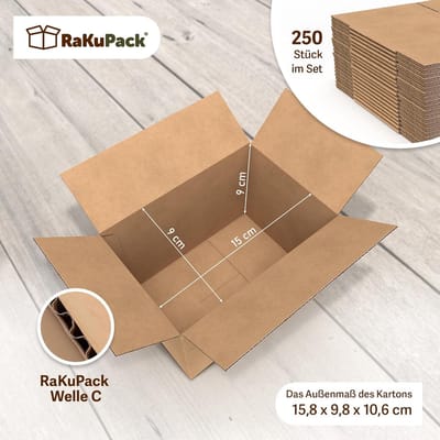 Verzenddozen vouwkarton - Verpakking dozen - Goederen verzenden - FSC-gecertificeerd karton - 150 x 90 x 90 mm - Bruin
