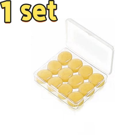 1 set - 12 ronde siliconen oordopjes - voor kinderen, volwassenen en om mee te slapen - super geluidsisolatie - ruisonderdrukking - geschikt om mee te slapen, voor volwassenen en kinderen - 6,5*5*1,3 cm - geel