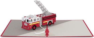 3D Pop-up Wenskaart Brandweerwagen - Feestelijke Kaart voor Verjaardag of Speciale Gelegenheid