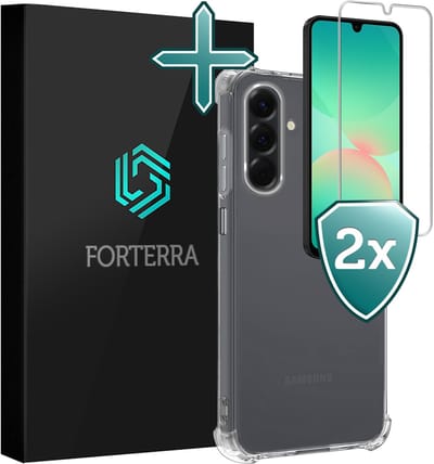 Hoesje Met Screenprotector - 2 stuks - Geschikt voor Samsung Galaxy A26 - Sterk & Shockproof - Back Cover - Siliconen Case - Telefoon Hoes - Shock Proof - Transparant