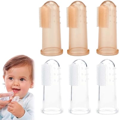Set van 2 Vinger Tandenborstels voor Baby's, Geschikt voor Jongens en Meisjes, Zacht en Effectief voor Tandverzorging