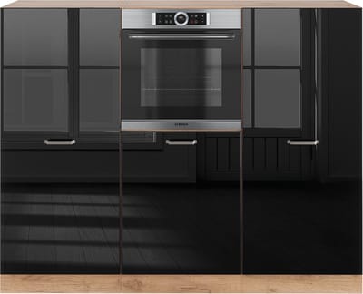 Vicco R-Line Keukenblok – 180 cm zonder werkblad Eiken hoogglans zwart/goud