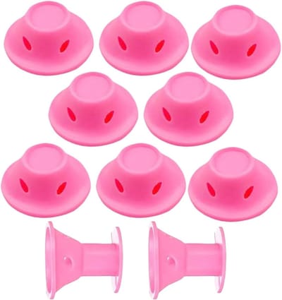Haarkruller Set - Zachte Krulstaven - Natuurlijke Krullen - Warmtevrije Styling - 10 Stuks - Roze
