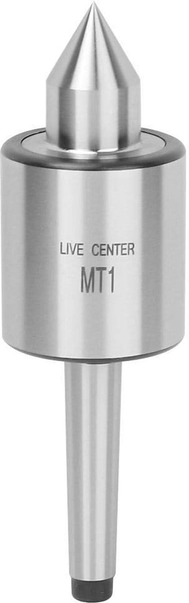 Dailygoods- Live Center Hoog Nauwkeurig - MT1 Schachtmaat - Drie Kogellagers - Duurzaam Staal - Draaibank Toepassing - 60 Graden Hoek - Draaibankaccessoire