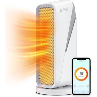 Gologi ventilatorkachel met thermostaat - Kachel elektrisch - Verwarming - Heater - Werkt met app en touch bediening - 1500W