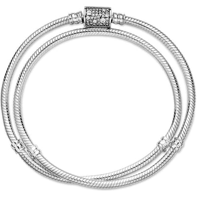 Bijoux de luxe Fashion Moments Bracelet / collier serpent à double tour en argent sterling 925 élégant et populaire de haute qualité 19 white