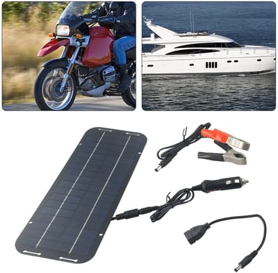 Zonnepaneel Acculader - 12V Druppellader - Batterij Onderhoud - IP65 Waterdicht - 60W - Zwart