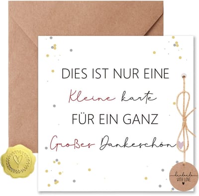 Dailygoods- Bedankkaarten - Extra grote tekst - Blanco kaartjes - Dankbaarheid tonen - Oprechte dank - Voor vrienden/collega's/leraren - Dankkaart