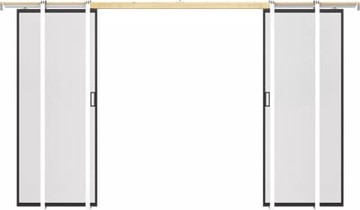 Vente-unique Dubbele schuifdeur met klamplaagsysteem - aluminium en gehard matglas - 2 x H205 x L73 cm - LINCI II