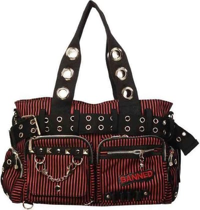 Banned - Banned Sweet Revenge Handtas - Handboeien Handtas - Zwart/Rood - (bxhxd) ca. 36cm x 27cm x 15cm