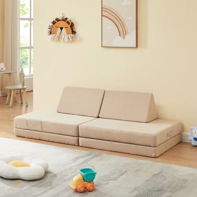 Speelbank Norhulta 5-delig kinderbank 150x66x45,5 cm beige [en.casa]