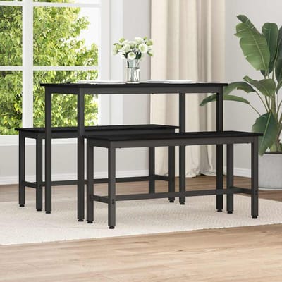 vidaXL - Eetbank - Zwart - Eiken - 100 - x - 32,5 - x - 48,5 - cm