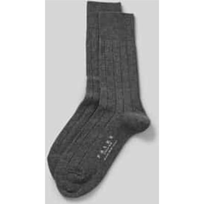 FALKE Lhasa Rib eenkleurig wol kasjmier sokken heren grijs - maat 43-46