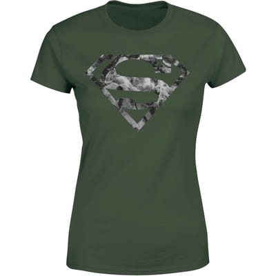 Marble Superman Logo Women's T-Shirt - Green - XS