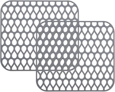 Keukenspoelbak afdruipmat 35 x 30 cm, antislip, hittebestendig en snelle afvoer, 2 stuks