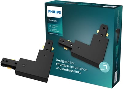 Philips EasyLink - Connector - L-vormige connector - Rechtse hoek - Zwart - Railverlichting