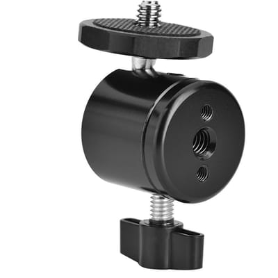 Rotule pivotante à 360° Monture à vis 1/4  pour Appareil Photo Reflex Numérique Trépied Rotule Support Têtes de Trépied (rouge) noir
