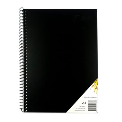 Visueel Tekendagboek A4 Zwart 120 Pagina's 110 g/m² - Schetsboek voor Studenten