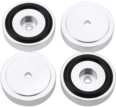 JHUBERS - Amplifier Feet - Universaal - Aluminium - Silver - Geluidsisolatie - Ideaal voor luidsprekers - 4 stuks