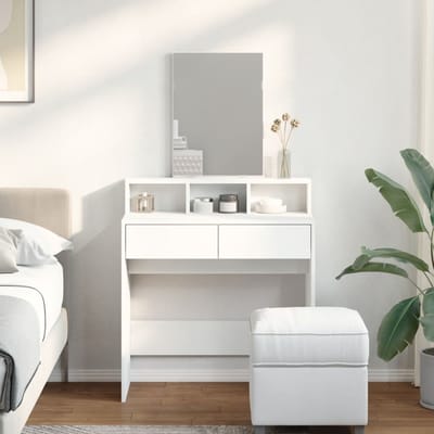 vidaXL - Kaptafel - met - spiegel - 80x41x144,5 - cm - wit