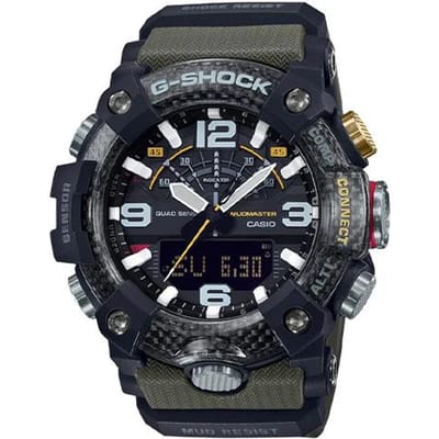 Casio G-SHOCK Modieuze Street Cool High-end Klassiek Wijzerplaat Dubbele Weergave Wijzerplaat Sport Waterdicht Kwarts Uurwerk Hars Band Japans en GGB100-1A3 zwart