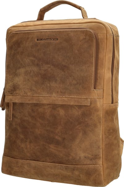 Hide & Stitches Idaho Rugzak Laptoptas 15,6 inch Premium Leder Business - Leren Dames Tas - Bruin