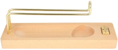 Dailygoods- Wierookhouder 4-in-1 - Wierookbrander - Kaars Houder - As Vanger - Houtkleur - Duurzaam Hout en Zinklegering