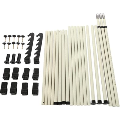 Portant à vêtements mobile robuste DIY Porte-manteau Armoire à vêtements 3 barres 4 barres beige